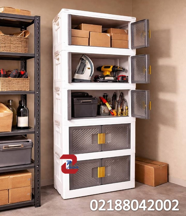 کابینت تاشو ( فایل ) پلاستیکی لوکس چرخدار 5طبقه
