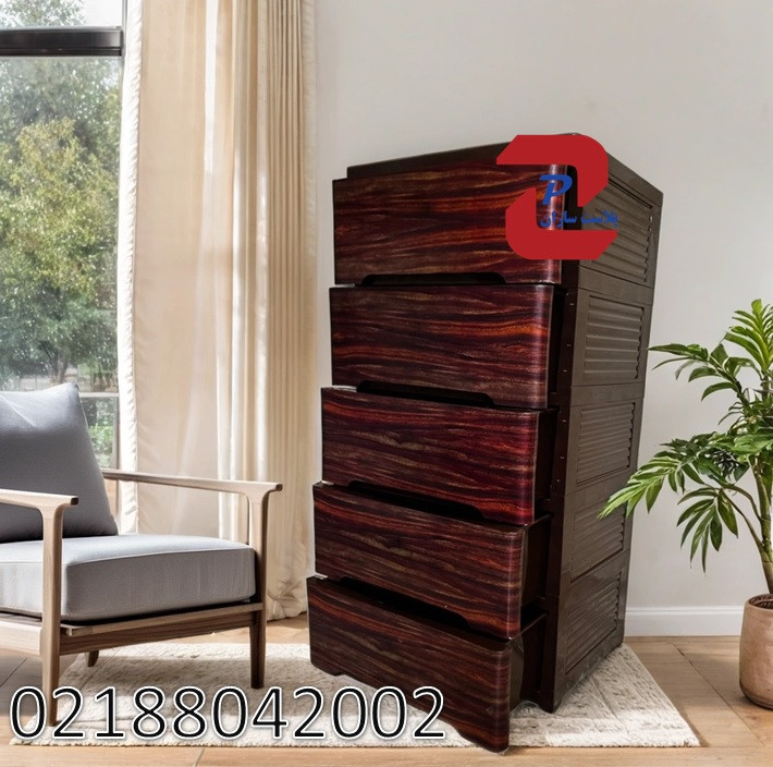 دراور(فایل) کشویی پلاستیکی سایز بزرگ قهوه ای در 3 سایز (5طبقه،6طبقه،7طبقه)