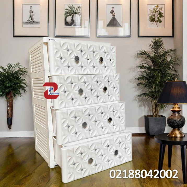 دراور(فایل) پلاستیکی نگین دار اسکای XXL سایز بزرگ 4 و 5 طبقه